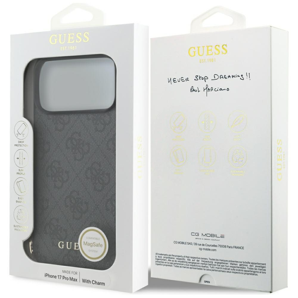 Guess 4G Charms Collection MagSafe case for iPhone 17 Pro Max - blackeng
