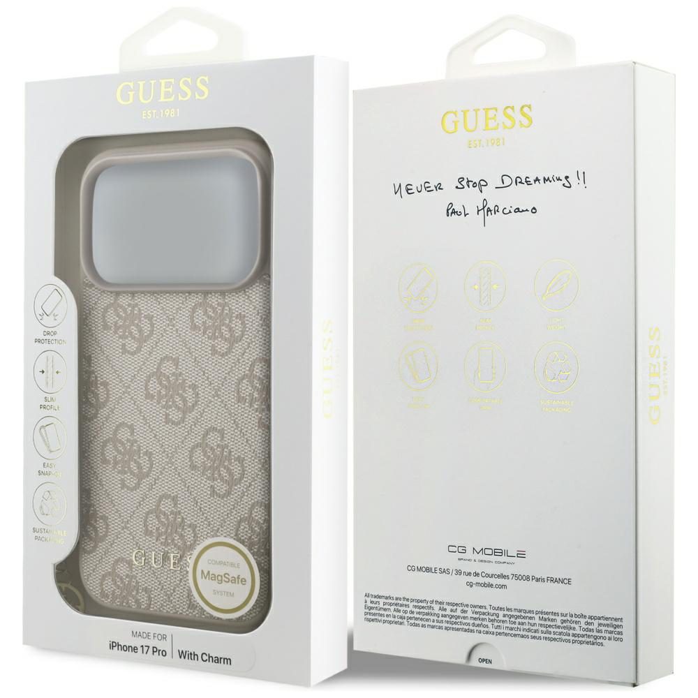 Guess 4G Charms Collection MagSafe Case for iPhone 17 Pro - Pinkeng