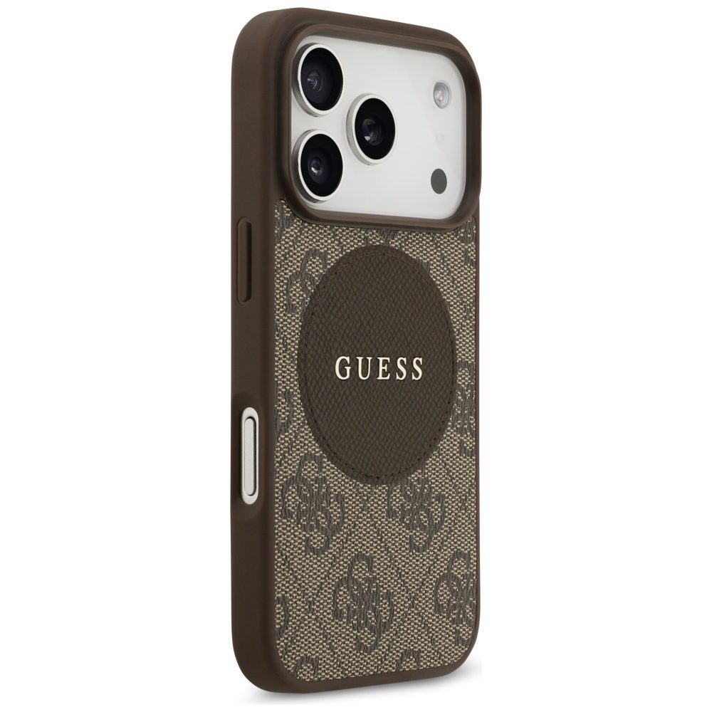 Guess 4G Circle Classic Logo MagSafe case for iPhone 17 Pro - browneng