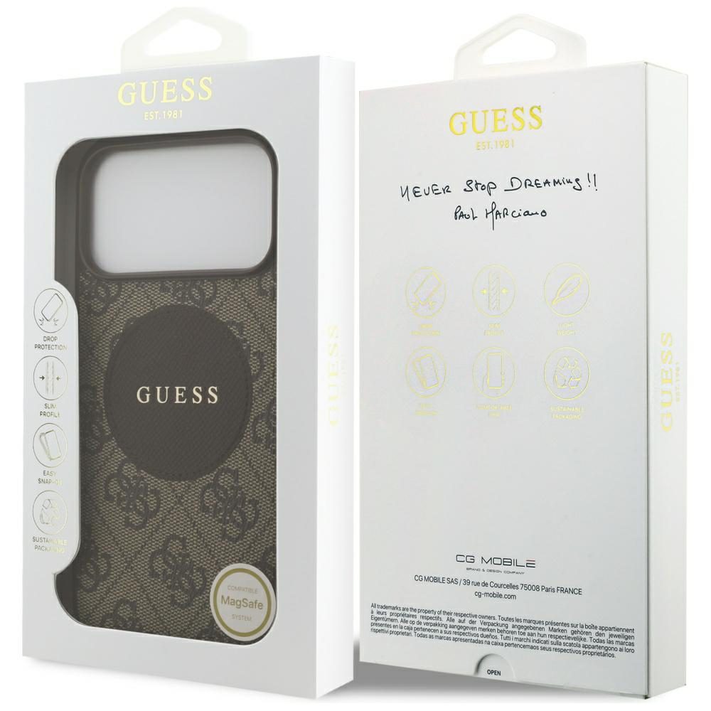 200732_8 Guess 4G Circle Classic Logo MagSafe case for iPhone 17 Pro Max - browneng