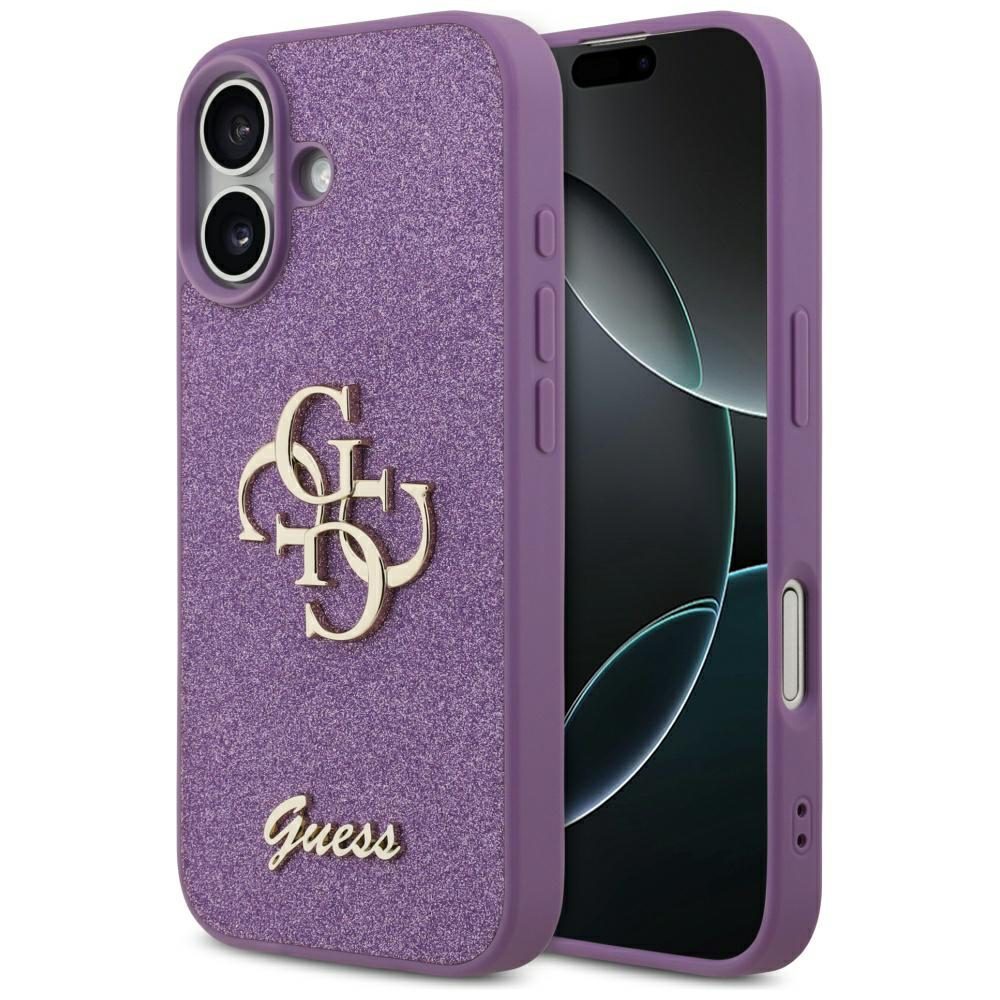 Guess Fixed Glitter Big 4G case for iPhone 17 - purpleeng