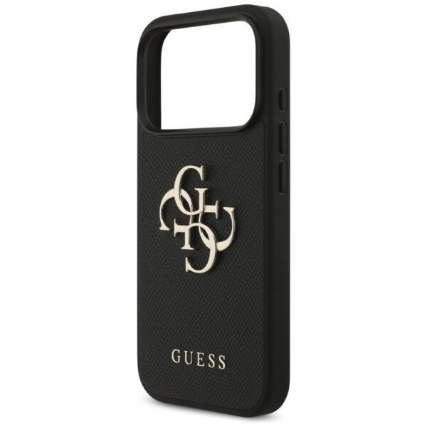 200839_6 Guess Grained Big 4G & Classic Logo case for iPhone 17 Pro - blackeng