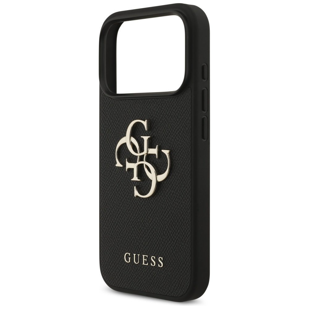 200839_6 Guess Grained Big 4G & Classic Logo case for iPhone 17 Pro - blackeng