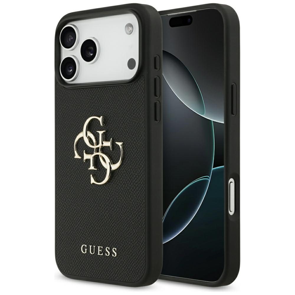 Guess Grained Big 4G & Classic Logo case for iPhone 17 Pro Max - blackeng
