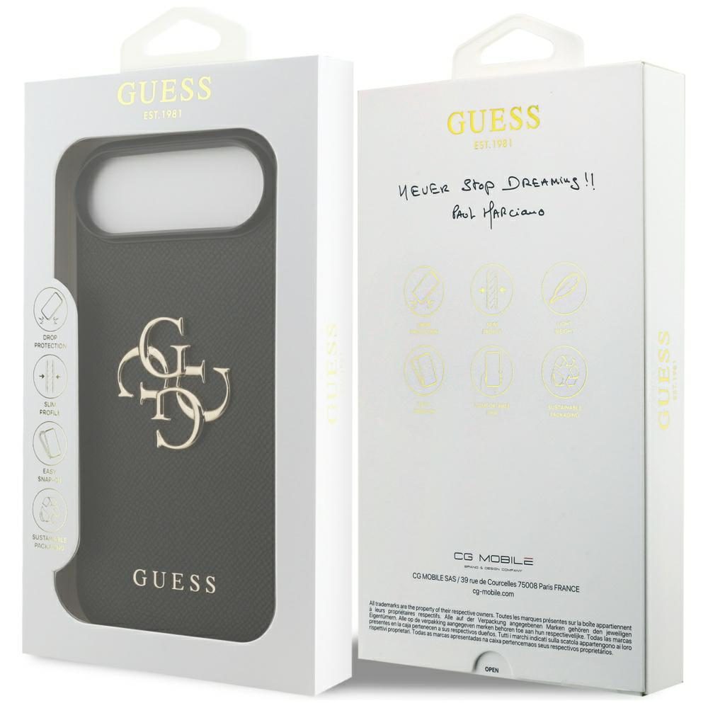 Guess Grained Big 4G & Classic Logo case for iPhone Air - blackeng