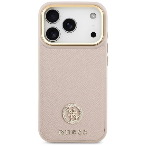 Guess Grained Strass Logo MagSafe case for iPhone 17 Pro - pinkeng