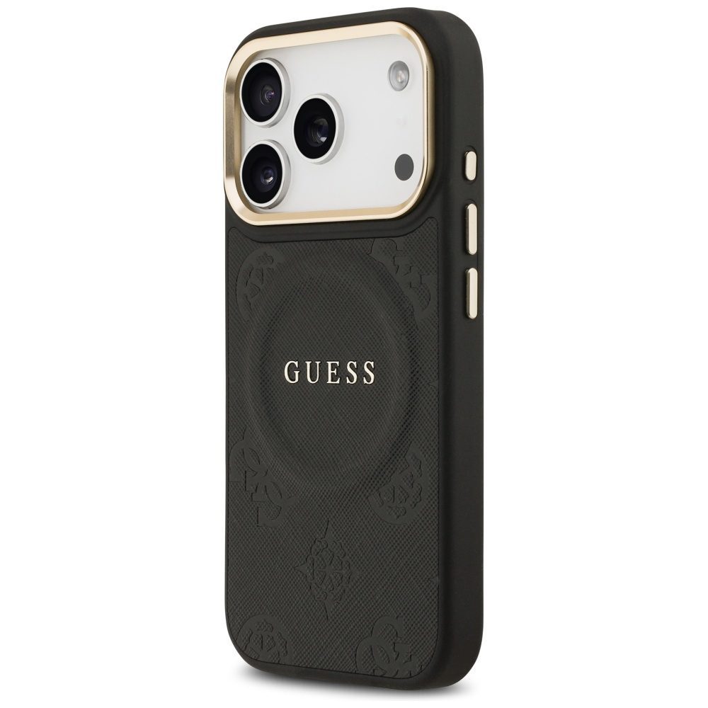 200881_2 Guess Peony Hot Stamp MagSafe Case for iPhone 17 Pro - Blackeng