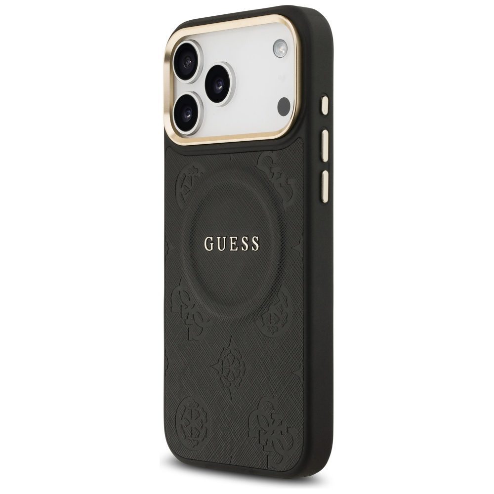 Guess Peony Hot Stamp MagSafe Case for iPhone 17 Pro Max - Blackeng