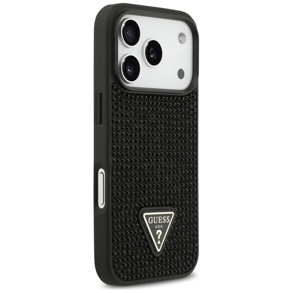 200889_4 Guess Rhinestone Triangle Logo Case for iPhone 17 Pro - Blackeng