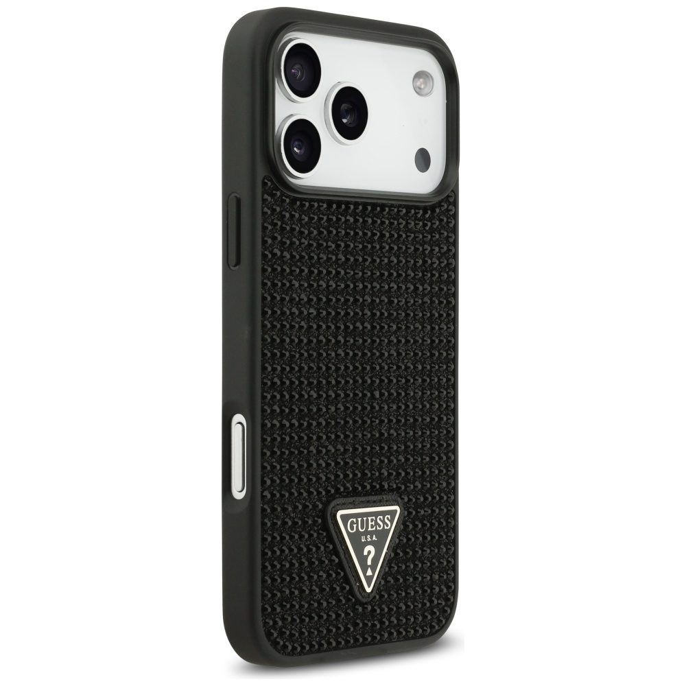200890_4 Guess Rhinestone Triangle Logo Case for iPhone 17 Pro Max - Blackeng