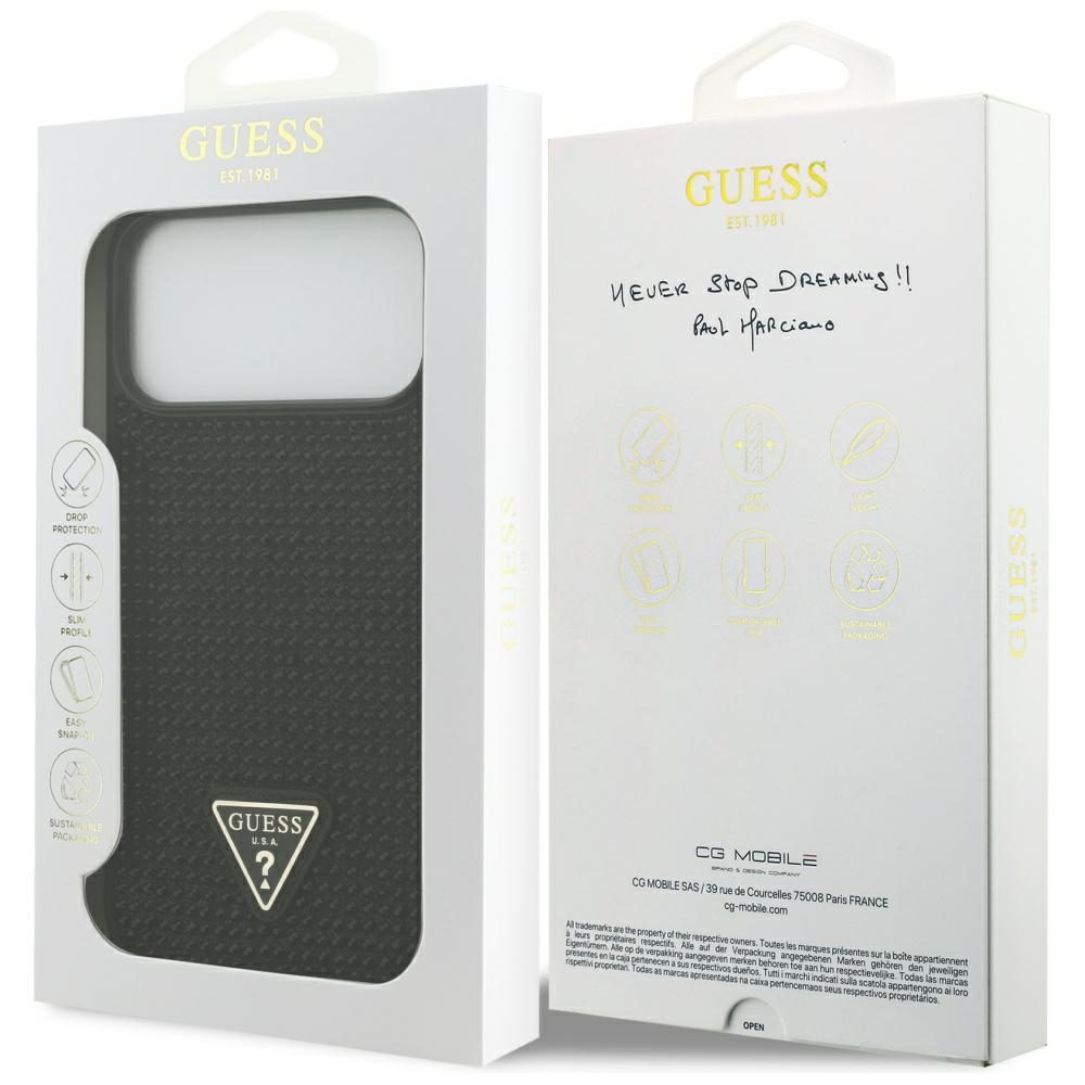 200890_8 Guess Rhinestone Triangle Logo Case for iPhone 17 Pro Max - Blackeng