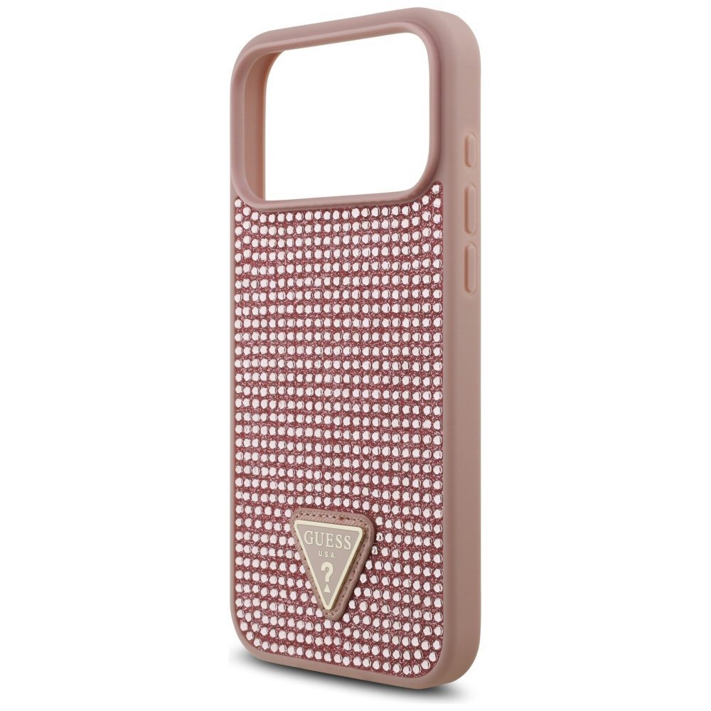 200891_6 Guess Rhinestone Triangle Logo Case for iPhone 17 Pro Max - Pinkeng
