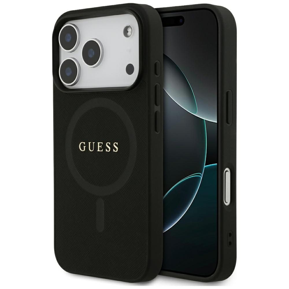 Guess Saffiano Classic Logo MagSafe Case for iPhone 17 Pro - Blackeng
