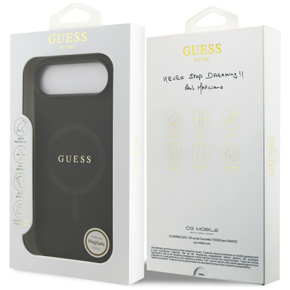 200900_8 Guess Saffiano Classic Logo MagSafe case for iPhone Air - blackeng