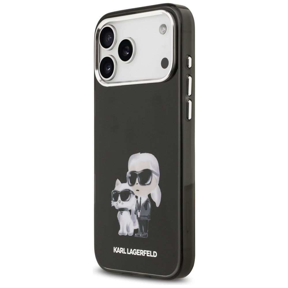 Karl Lagerfeld IML Aquarelle Karl & Choupette & Logo MagSafe Case for iPhone 17 Pro Max - Blackeng