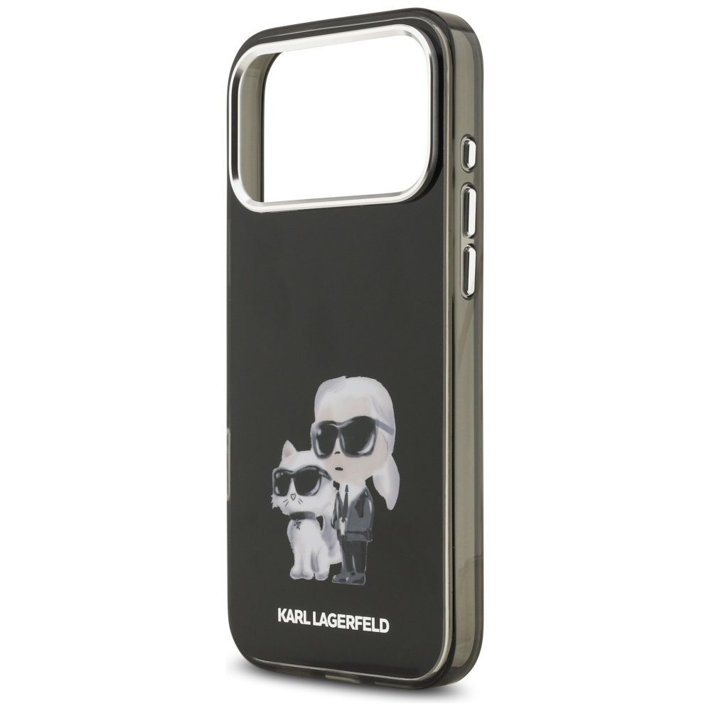 Karl Lagerfeld IML Aquarelle Karl & Choupette & Logo MagSafe Case for iPhone 17 Pro Max - Blackeng