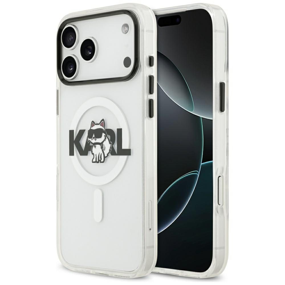 Karl Lagerfeld IML Choupette Sketch Logo MagSafe Case for iPhone 17 Pro Max - Cleareng