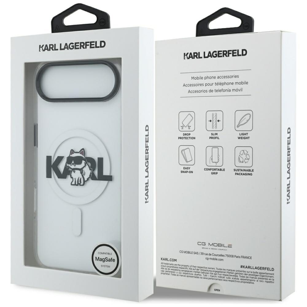 Karl Lagerfeld IML Choupette Sketch Logo MagSafe iPhone Air Case - Cleareng