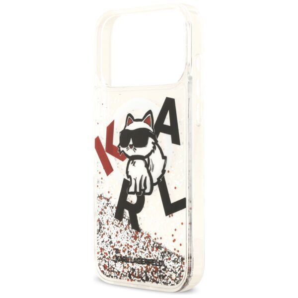 Karl Lagerfeld Liquid Glitter Choupette Logo MagSafe Case for iPhone 17 Pro Max - Cleareng