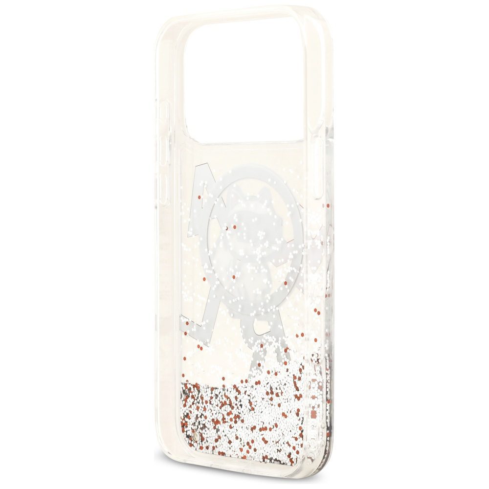Karl Lagerfeld Liquid Glitter Choupette Logo MagSafe Case for iPhone 17 Pro Max - Cleareng