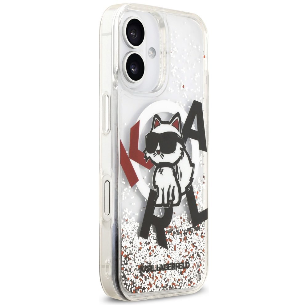 Karl Lagerfeld Liquid Glitter Choupette Logo MagSafe Case for iPhone 17 - Cleareng
