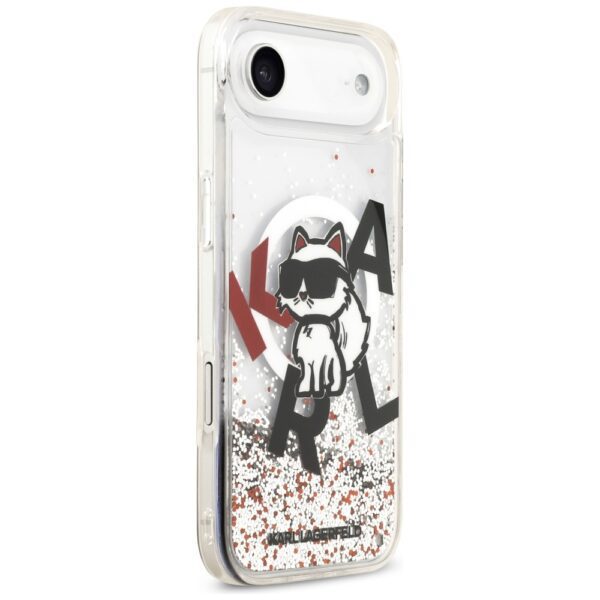 Karl Lagerfeld Liquid Glitter Choupette Logo MagSafe iPhone Air Case - Cleareng