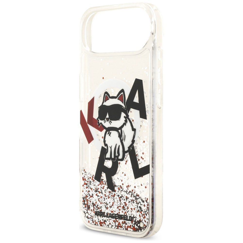 Karl Lagerfeld Liquid Glitter Choupette Logo MagSafe iPhone Air Case - Cleareng