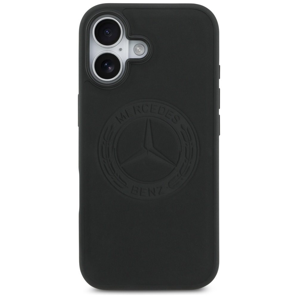 Mercedes Leather Vintage Logo MagSafe Case for iPhone 17 - Blackeng