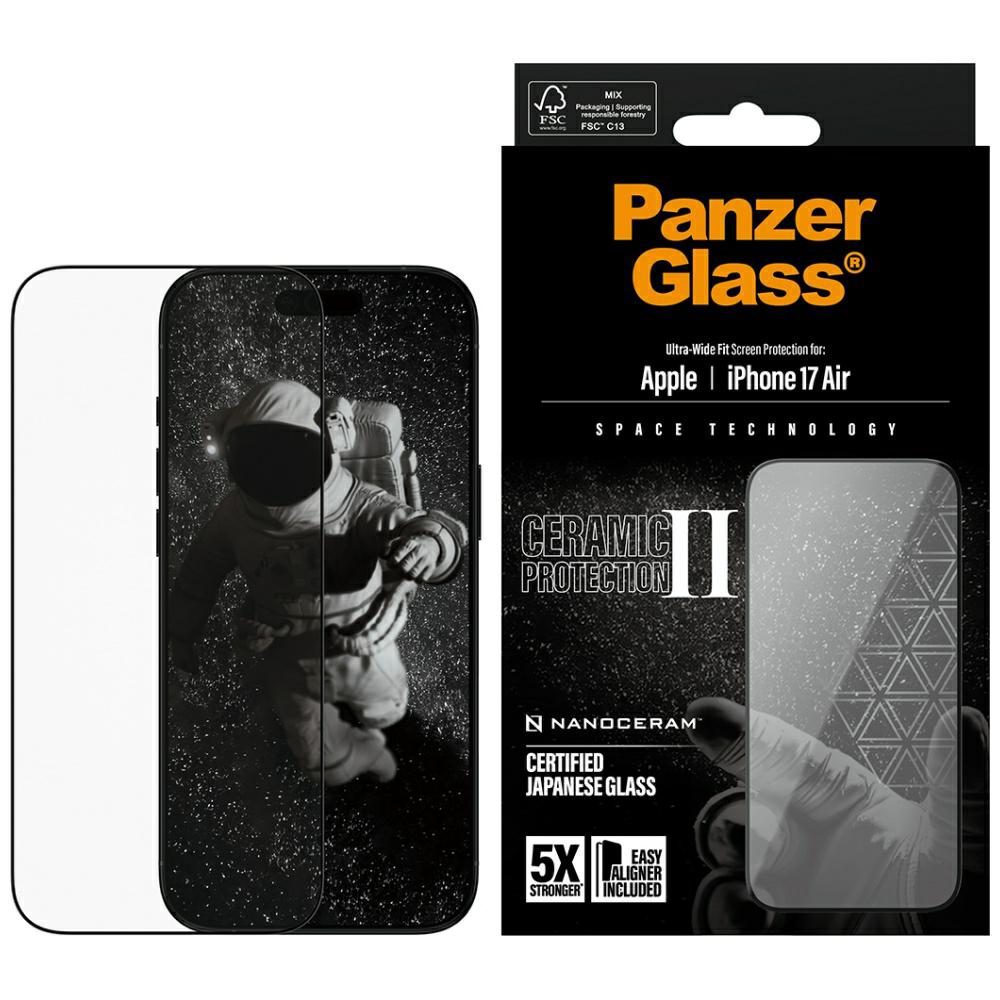PanzerGlass Ceramic II Ultra-Wide Fit EasyAligner Tempered Glass for iPhone Aireng