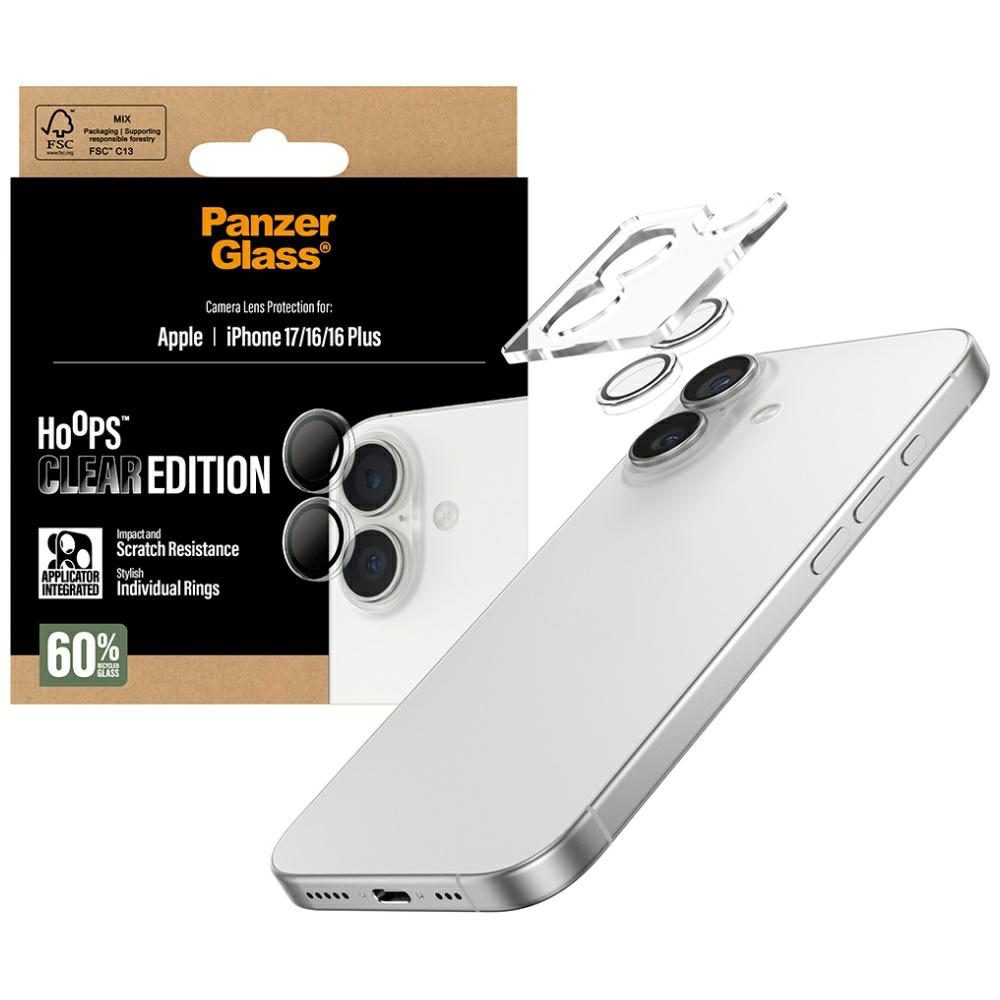 PanzerGlass Hoops Tempered Glass Lens Screen Protector for iPhone 16 / 16 Plus / 17eng