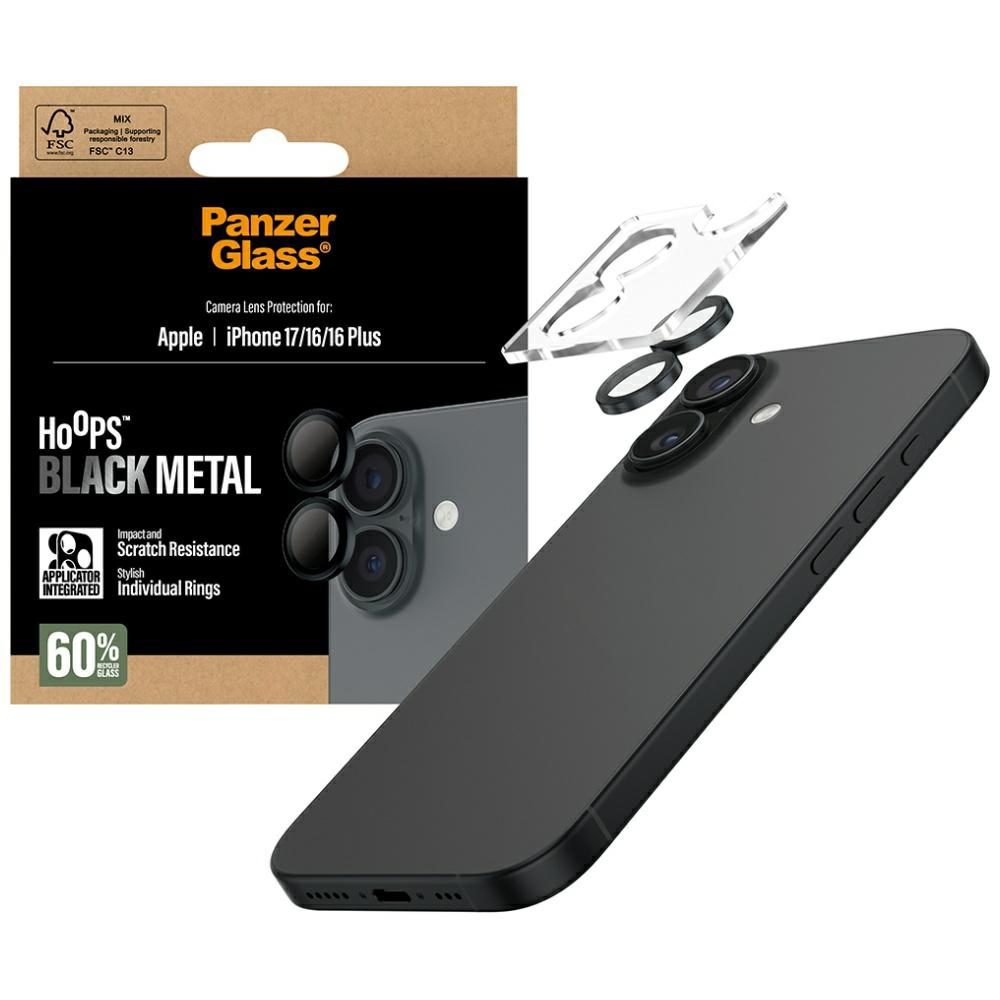 PanzerGlass Hoops Tempered Glass Lens Screen Protector for iPhone 16 / 16 Plus / 17eng