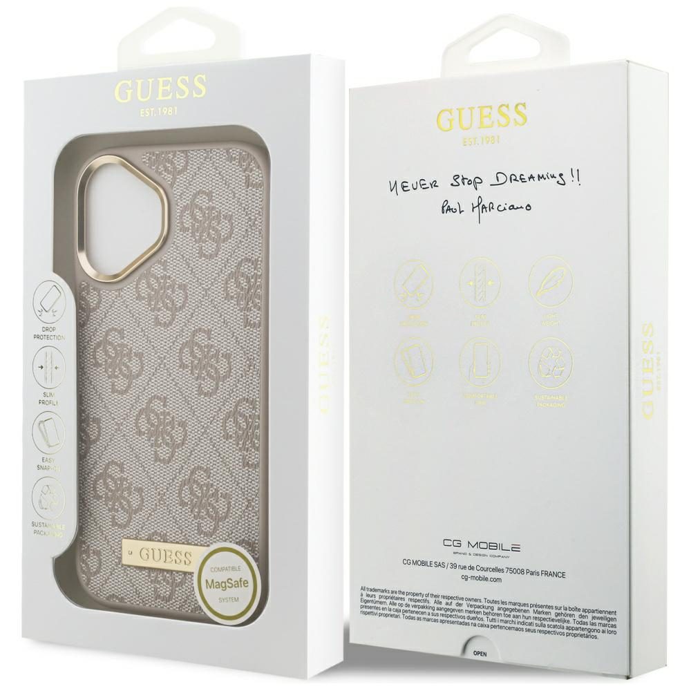 Guess 4G Logo Plate MagSafe Case for iPhone 17 - Pinkeng