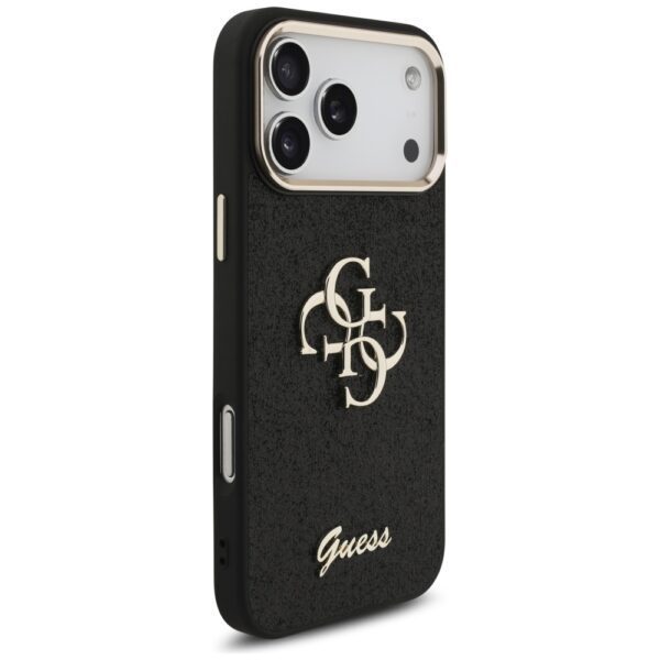 Guess Fixed Glitter Big 4G Metal Frame case for iPhone 17 Pro Max - blackeng