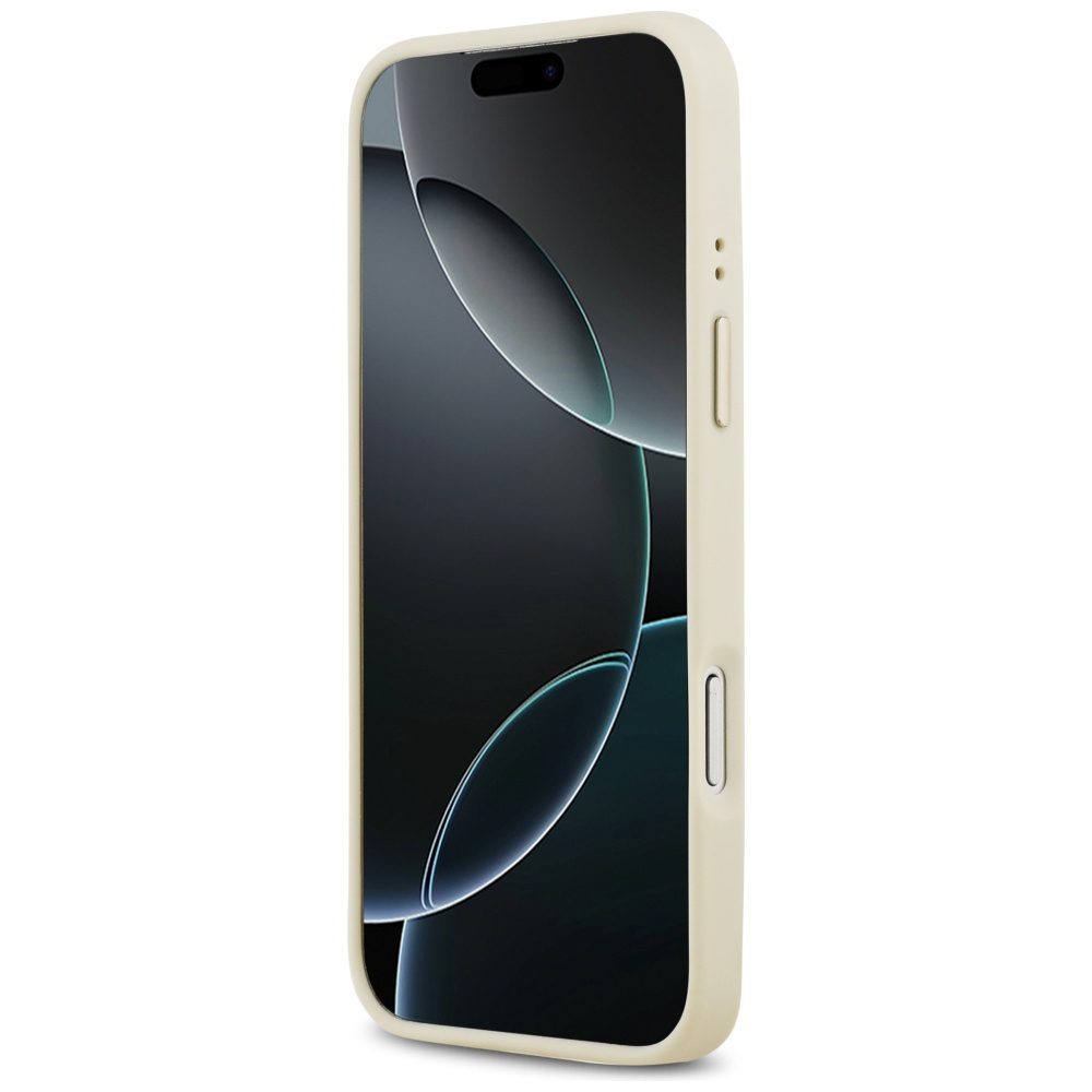 Guess Grained Strass Logo MagSafe case for iPhone 17 Pro Max - beigeeng