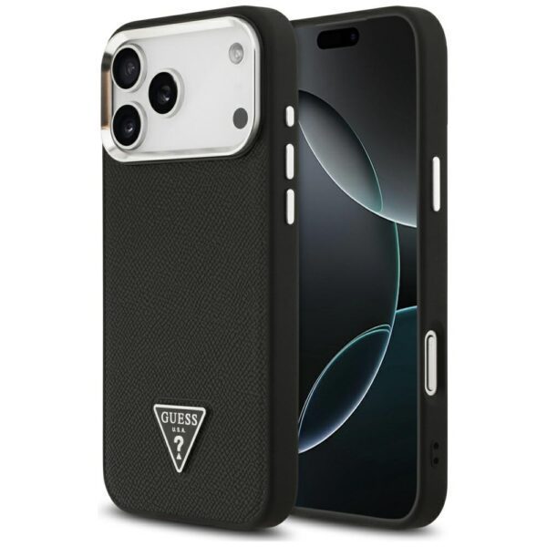 Guess Grained Triangle Logo MagSafe case for iPhone 17 Pro - blackeng