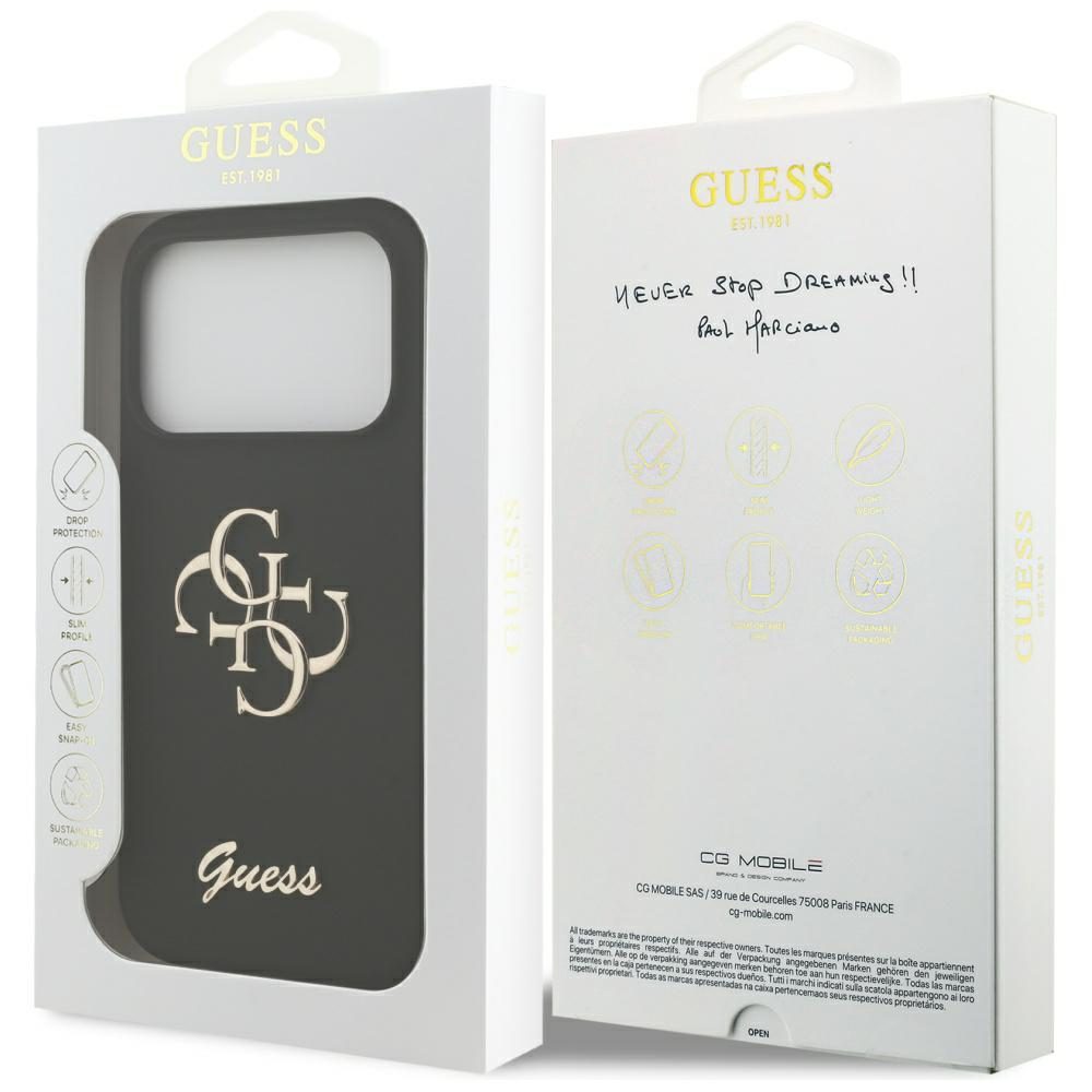 Guess Silicone Big 4G Script Case for iPhone 17 Pro - Blackeng