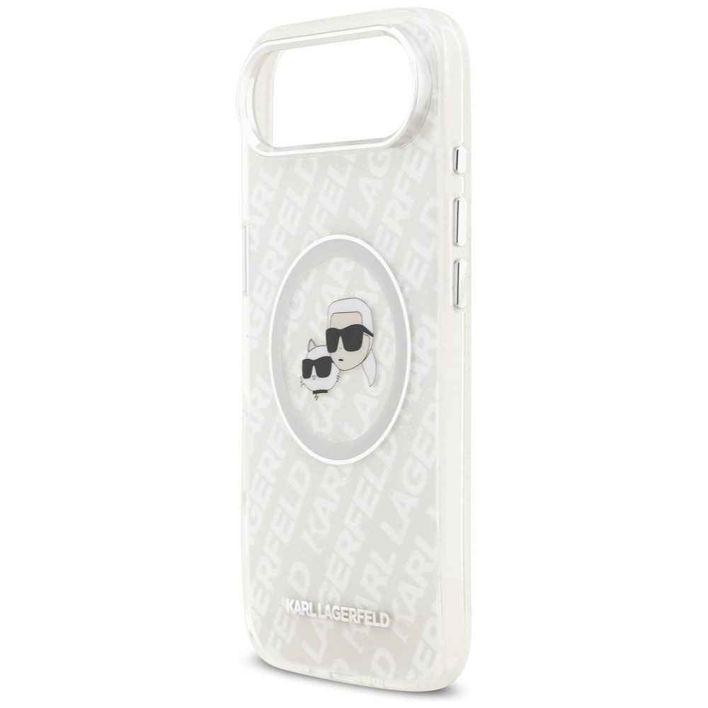 Karl Lagerfeld IML Glitter Karl&Choupette Heads Logo MagSafe Case for iPhone Air - Grayeng