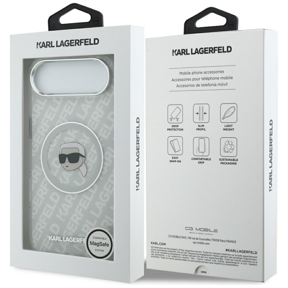 201256_8 Karl Lagerfeld IML Karl Head Logo MagSafe iPhone Air Case - Grayeng