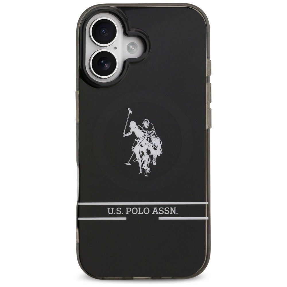 US Polo DH and Bottom Stripe Logo MagSafe iPhone 17 Case - Blackeng