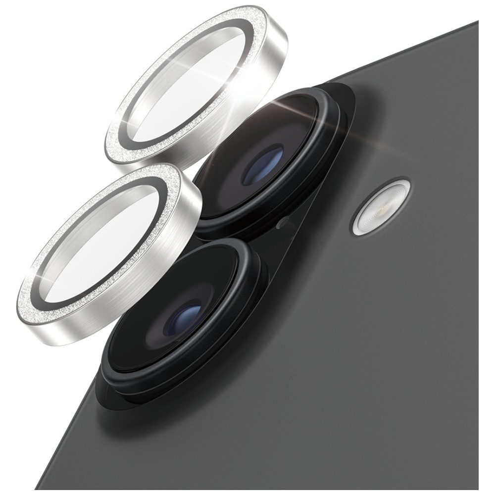 201376_2 PanzerGlass Hoops Glitter Tempered Glass Lens Screen Protector for iPhone 17 / 16 / 16 Plus - Silvereng