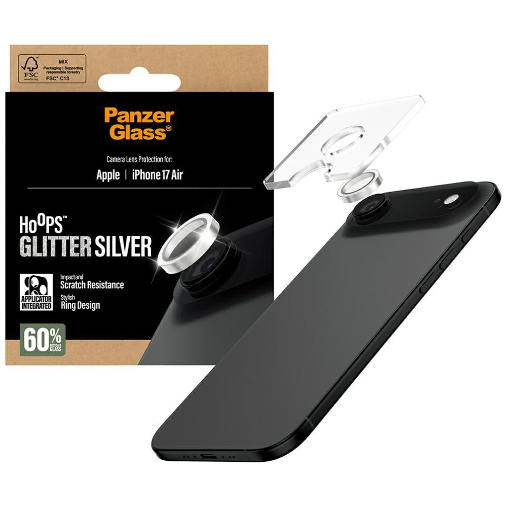 PanzerGlass Hoops Glitter Tempered Glass Lens Screen Protector for iPhone Air - Silvereng