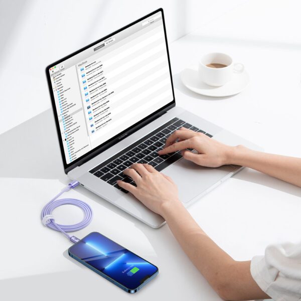 Baseus CAJY000205 Lightning - USB-C PD cable 20W 480Mb/s 1.2m - purpleeng