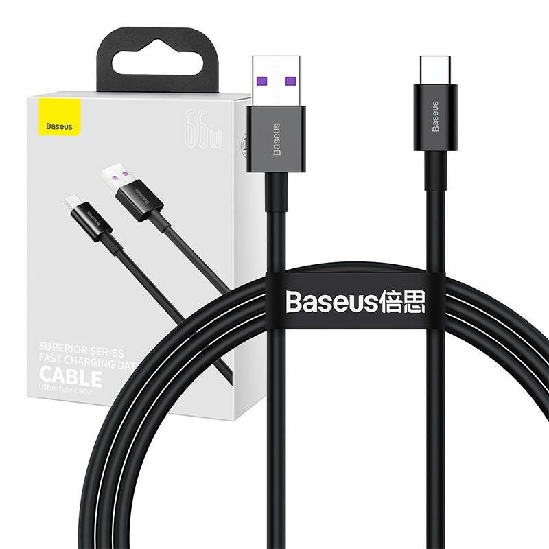 20493_12 Kabel USB do USB-C Baseus Superior Series, 66W, 1m (czarny)