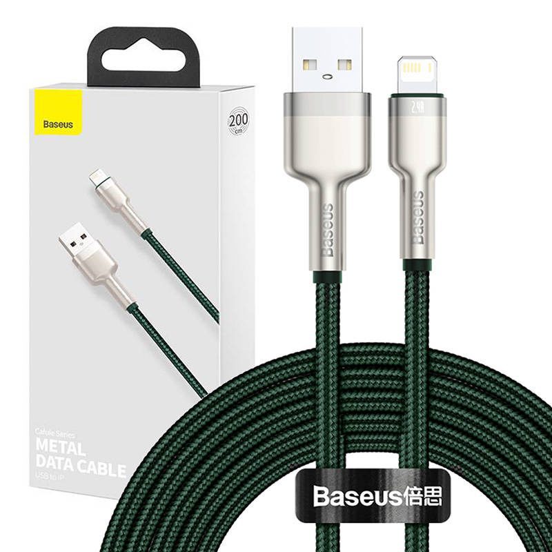 22136_7 Kabel USB do Lightning Baseus Cafule, 2.4A, 2m (zielony)
