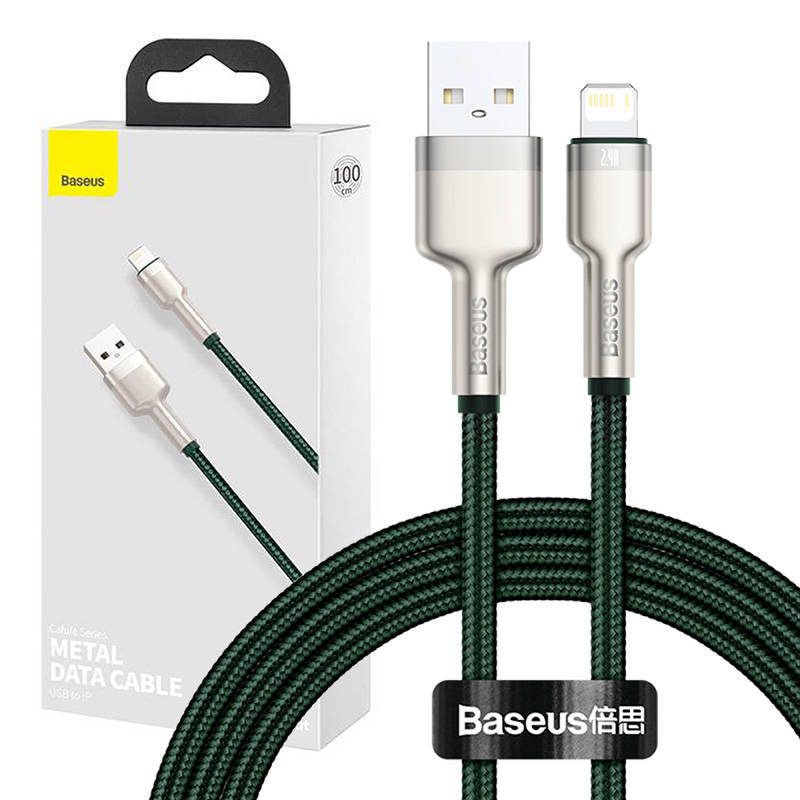 22139_7 Kabel USB do Lightning Baseus Cafule, 2.4A, 1m (zielony)