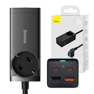 Ładowarka sieciowa / listwa zasilająca Baseus GaN3 Pro 2x USB + 2xUSB-C + AC, 65W