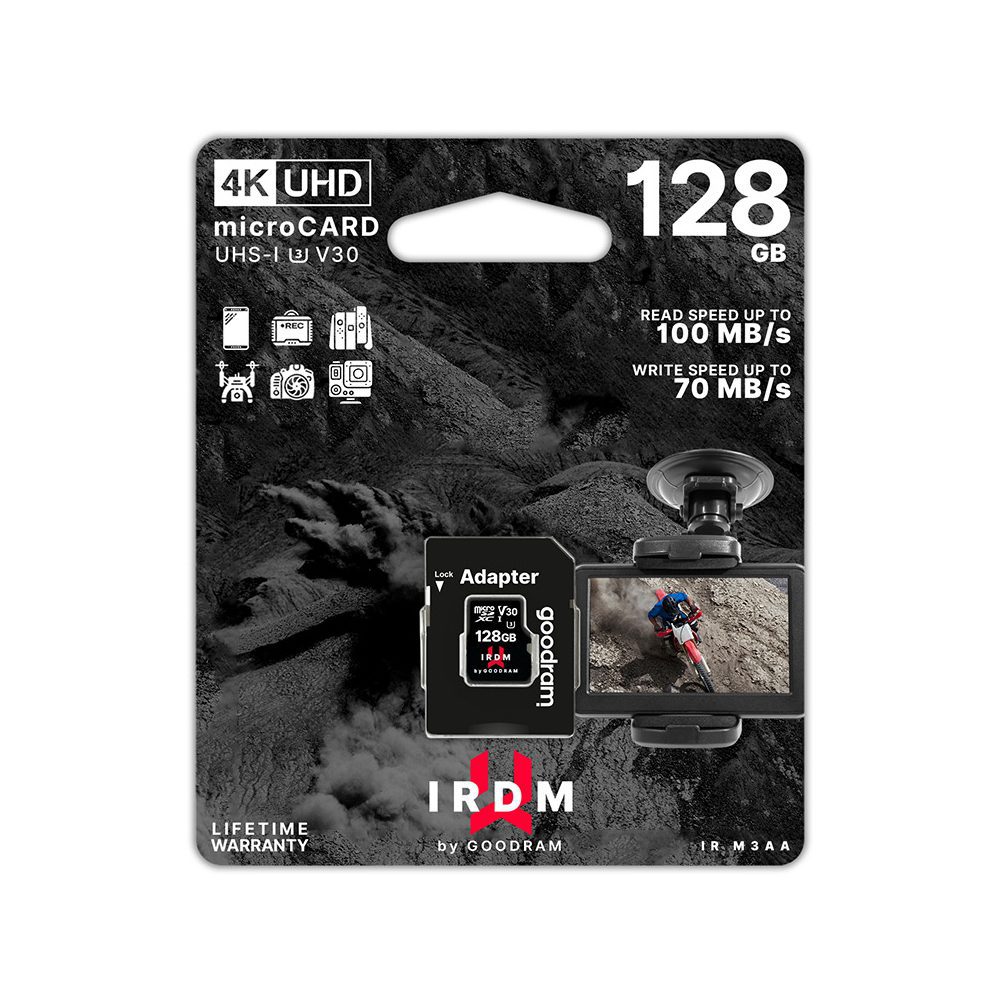 287627_oryg GoodRam memory card IRDM 128GB microSD UHS-I U3 V30 with adapter