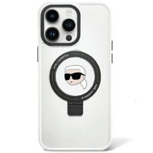 Karl Lagerfeld case for iPhone 15 6,1" KLHMP15SHMRSKHH white HC Magsafe Ringstand KH