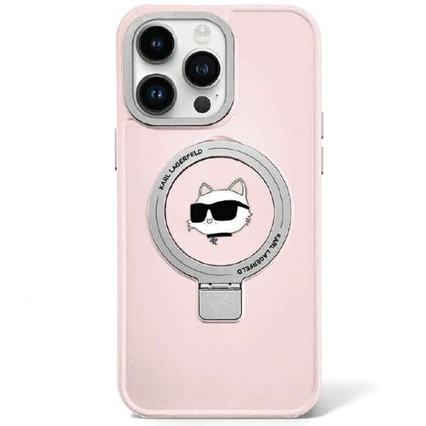 Karl Lagerfeld case for iPhone 15 Pro Max 6,7" KLHMP15XHMRSCHP pink HC Magsafe Ringstand CH