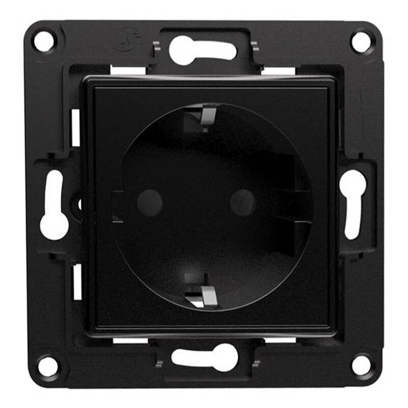 37669_1 Gniazdko ścienne Shelly (czarny)